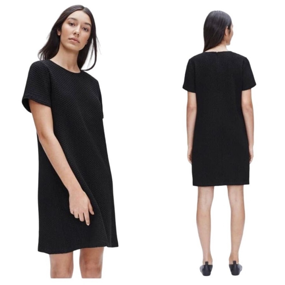 Eileen Fisher Short Sleeve Dress with Textured Pattern